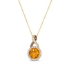 Thumbnail Image 1 of Le Vian Chocolate Twist Citrine Necklace 1/3 ct tw Diamonds 14K Honey Gold 19&quot;