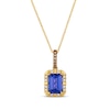 Thumbnail Image 1 of Le Vian Emerald-Cut Tanzanite & Diamond Necklace 1/8 ct tw 14K Honey Gold 19”