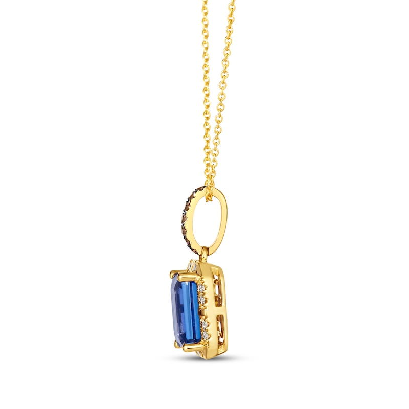 Main Image 2 of Le Vian Emerald-Cut Tanzanite & Diamond Necklace 1/8 ct tw 14K Honey Gold 19”