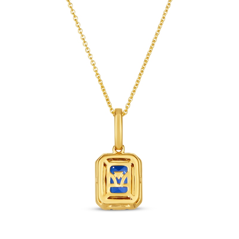 Main Image 3 of Le Vian Emerald-Cut Tanzanite & Diamond Necklace 1/8 ct tw 14K Honey Gold 19”