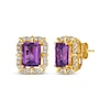 Thumbnail Image 1 of Le Vian Emerald-Cut Amethyst Earrings 5/8 ct tw Diamonds 14K Honey Gold