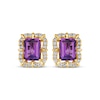 Thumbnail Image 2 of Le Vian Emerald-Cut Amethyst Earrings 5/8 ct tw Diamonds 14K Honey Gold