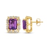 Thumbnail Image 3 of Le Vian Emerald-Cut Amethyst Earrings 5/8 ct tw Diamonds 14K Honey Gold