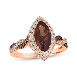 Le Vian Chocolate Twist Quartz Ring 1/2 ct tw Diamonds 14K Strawberry Gold