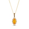 Thumbnail Image 0 of Le Vian Citrine Necklace 3/8 ct tw Diamonds 14K Honey Gold 19”