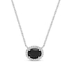 Thumbnail Image 1 of Oval-Cut Black Onyx & White Lab-Created Sapphire Necklace Sterling Silver 18&quot;