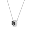 Thumbnail Image 2 of Oval-Cut Black Onyx & White Lab-Created Sapphire Necklace Sterling Silver 18&quot;