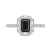 Thumbnail Image 4 of Rectangle-Cut Black Onyx & White Lab-Created Sapphire Ring Sterling Silver