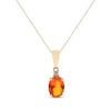 Thumbnail Image 0 of Oval-Cut Mexican Fire Opal & Diamond Accent Necklace 10K Yellow Gold 18”