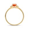 Thumbnail Image 1 of Oval-Cut Mexican Fire Opal & Diamond Accent Ring 10K Yellow Gold