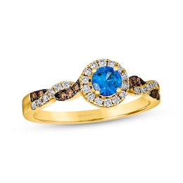 Le Vian Chocolate Twist  Sapphire Ring 1/4 ct tw Diamonds 14K Honey Gold