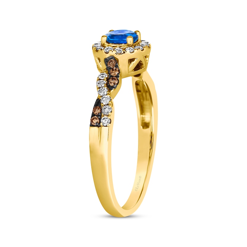 Main Image 2 of Le Vian Chocolate Twist  Sapphire Ring 1/4 ct tw Diamonds 14K Honey Gold