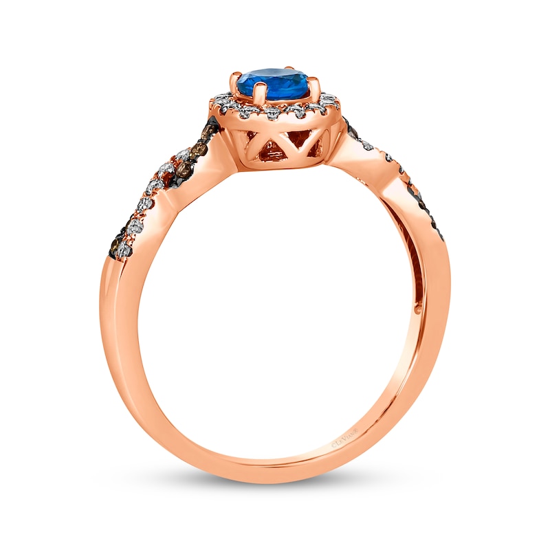 Main Image 3 of Le Vian Chocolate Twist Sapphire Ring 1/4 ct tw Diamonds 14K Strawberry Gold