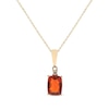 Thumbnail Image 1 of Cushion-Cut Mexican Fire Opal & Diamond Accent Necklace 10K Yellow Gold 18”