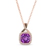 Thumbnail Image 0 of Le Vian Chocolate Twist Amethyst Necklace 1/5 ct tw Diamonds 14K Strawberry Gold 19”