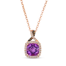 Le Vian Chocolate Twist Amethyst Necklace 1/5 ct tw Diamonds 14K Strawberry Gold 19”