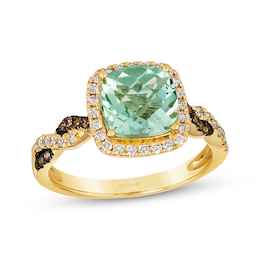 Le Vian Chocolate Twist Green Quartz Ring 1/3 ct tw Diamonds 14K Honey Gold