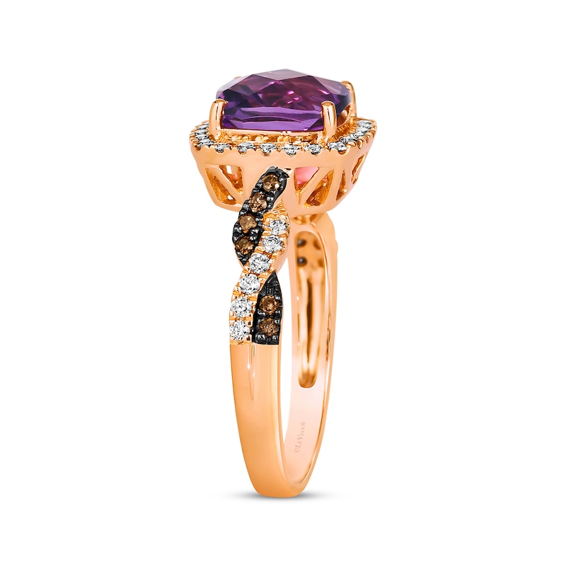 Le Vian Chocolate Twist Amethyst Ring 1/3 ct tw Diamonds 14K Strawberry Gold