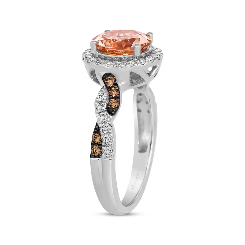 Main Image 2 of Le Vian Chocolate Twist Morganite Ring 3/8 ct tw Diamonds 14K Vanilla Gold