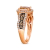 Thumbnail Image 2 of Le Vian Chocolate Waterfall Round-Cut Morganite Ring 3/4 ct tw Diamonds 14K Strawberry Gold