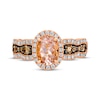 Thumbnail Image 4 of Le Vian Chocolate Waterfall Round-Cut Morganite Ring 3/4 ct tw Diamonds 14K Strawberry Gold