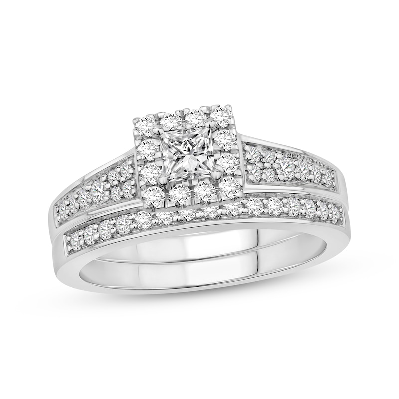 Princess-Cut Diamond Bridal Set 3/4 ct tw 10K White Gold | Kay
