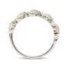 Thumbnail Image 1 of Pear-Shaped Opal & Round-Cut Diamond Ring 1/10 ct tw 10K White Gold