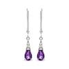 Thumbnail Image 2 of Pear-Shaped Amethyst & Round-Cut Diamond Drop Earrings 1/20 ct tw 10K White Gold