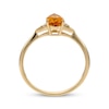 Thumbnail Image 2 of Pear-Shaped Citrine & Round-Cut Diamond Ring 1/20 ct tw 10K Yellow Gold