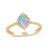 Thumbnail Image 0 of Oval-Cut Opal & Round-Cut Diamond Ring 1/20 ct tw 10K Yellow Gold