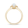 Thumbnail Image 1 of Oval-Cut Opal & Round-Cut Diamond Ring 1/20 ct tw 10K Yellow Gold