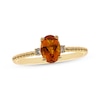 Thumbnail Image 1 of Oval-Cut Citrine & Round-Cut Diamond Ring 1/20 ct tw 10K Yellow Gold