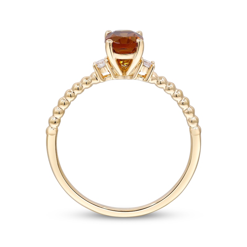 Main Image 2 of Oval-Cut Citrine & Round-Cut Diamond Ring 1/20 ct tw 10K Yellow Gold