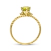 Thumbnail Image 2 of Pear-Shaped Peridot & Round-Cut Diamond Bypass Ring 1/20 ct tw 10K Yellow Gold