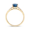 Thumbnail Image 2 of Oval-Cut London Blue Topaz & Round-Cut Diamond Ring 1/20 ct tw 10K Yellow Gold