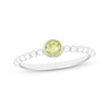 Thumbnail Image 0 of Round-Cut Peridot Beaded Ring Sterling Silver