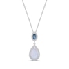 Thumbnail Image 1 of Multi-Shaped Lab-Created Opal, London Blue Topaz & White Lab-Created Sapphire Necklace Sterling Silver 18”