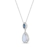 Thumbnail Image 2 of Multi-Shaped Lab-Created Opal, London Blue Topaz & White Lab-Created Sapphire Necklace Sterling Silver 18”