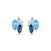 Thumbnail Image 2 of Marquise-Cut Blue Topaz & Round-Cut White Lab-Created Sapphire Stud Earrings Sterling Silver