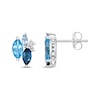 Thumbnail Image 3 of Marquise-Cut Blue Topaz & Round-Cut White Lab-Created Sapphire Stud Earrings Sterling Silver