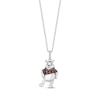 Thumbnail Image 1 of Disney Treasures Winnie the Pooh Round-Cut Garnet & Diamond-Accent Necklace Sterling Silver 19”