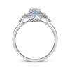 Thumbnail Image 2 of Oval-Cut Aquamarine & Round-Cut Diamond Ring 1/5 ct tw 10K White Gold