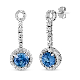 Le Vian Round-Cut Tanzanite Drop Earrings 1-1/4 ct tw Diamonds 14K Vanilla Gold