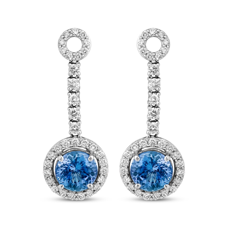 Main Image 2 of Le Vian Round-Cut Tanzanite Drop Earrings 1-1/4 ct tw Diamonds 14K Vanilla Gold