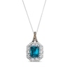 Thumbnail Image 0 of Le Vian Emerald-Cut Blue Topaz Necklace 3/4 ct tw Diamonds Vanilla Gold 20”