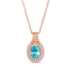 Thumbnail Image 0 of Le Vian Couture Blue Zircon Necklace 1/2 ct tw Diamonds 18K Strawberry Gold 18"