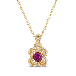 Le Vian Couture Pink Tourmaline Necklace 1/2 ct tw Diamonds 18K Honey Gold 18”