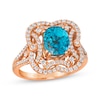 Thumbnail Image 0 of Le Vian Couture Blue Zircon Ring 3/4 ct tw Diamonds 18K Strawberry Gold