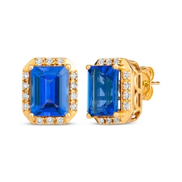 Le Vian Tanzanite Earrings 1/3 ct tw Diamonds 14K Honey Gold