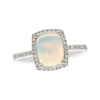 Thumbnail Image 0 of Cushion-Cut Opal & Round-Cut Diamond Ring 1/6 ct tw 10K White Gold